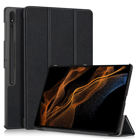 Leather Case for Samsung Galaxy Tab S10 Ultra Wi-Fi SM-X920 SM-X926B / Tab S9 Ultra SM-X910 M-X916B SM-X918U , Tri-Fold Stand Anti-Drop Tablet Cover