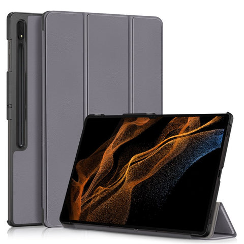 Leather Case for Samsung Galaxy Tab S10 Ultra Wi-Fi SM-X920 SM-X926B / Tab S9 Ultra SM-X910 M-X916B SM-X918U , Tri-Fold Stand Anti-Drop Tablet Cover