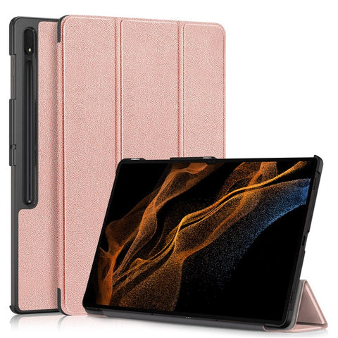Leather Case for Samsung Galaxy Tab S10 Ultra Wi-Fi SM-X920 SM-X926B / Tab S9 Ultra SM-X910 M-X916B SM-X918U , Tri-Fold Stand Anti-Drop Tablet Cover