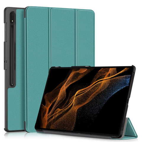 Leather Case for Samsung Galaxy Tab S10 Ultra Wi-Fi SM-X920 SM-X926B / Tab S9 Ultra SM-X910 M-X916B SM-X918U , Tri-Fold Stand Anti-Drop Tablet Cover