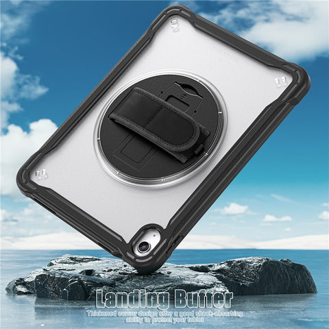Kickstand Tablet Case for iPad (2025) / 10.9 (2022) Rotary Hand Strap TPU+PC Tablet Cover