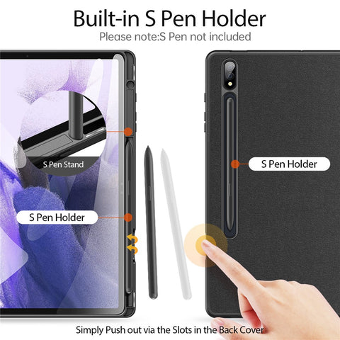 DUX DUCIS Domo Series for Samsung Galaxy Tab S9+ Tablet Case PU Leather Tri-Fold Stand Folio Cover