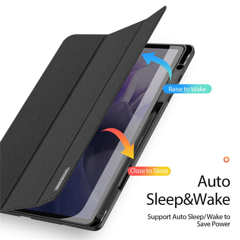 DUX DUCIS Domo Series for Samsung Galaxy Tab S9+ Tablet Case PU Leather Tri-Fold Stand Folio Cover