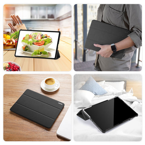 DUX DUCIS Domo Series for Samsung Galaxy Tab S9+ Tablet Case PU Leather Tri-Fold Stand Folio Cover