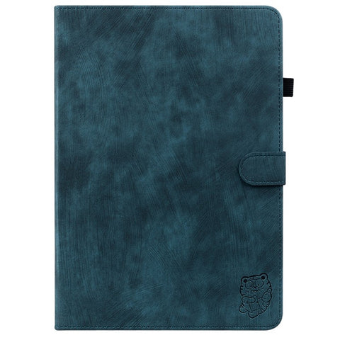 For Samsung Galaxy Tab S10 FE / S9 FE / S9 Stand Folio Tablet Case PU Leather Cute Tiger Pattern Cover with Card Holder