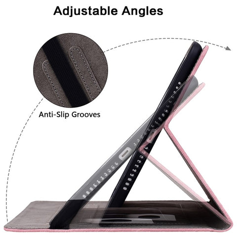 For Samsung Galaxy Tab S10 FE / S9 FE / S9 Stand Folio Case PU Leather Imprinted Cards Holder Tablet Cover