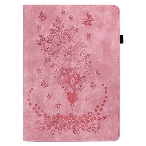 For Samsung Galaxy Tab S10 FE / S9 FE / S9 Stand Folio Case PU Leather Imprinted Cards Holder Tablet Cover