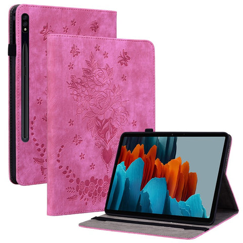 For Samsung Galaxy Tab S10 FE / S9 FE / S9 Stand Folio Case PU Leather Imprinted Cards Holder Tablet Cover