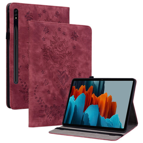 For Samsung Galaxy Tab S10 FE / S9 FE / S9 Stand Folio Case PU Leather Imprinted Cards Holder Tablet Cover