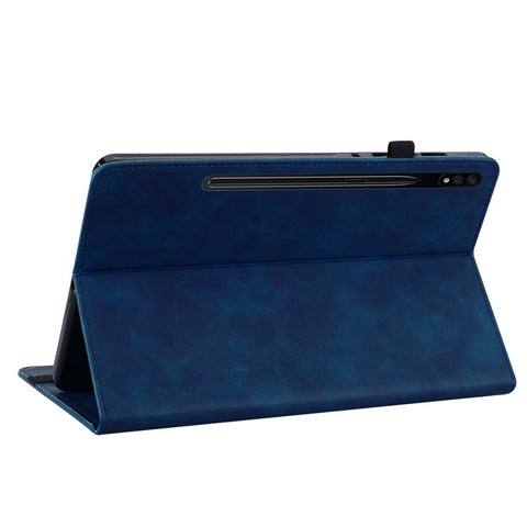 For Samsung Galaxy Tab S9 PU Leather Flip Stand Shell Zipper Pocket Card Slots Wallet Tablet Case