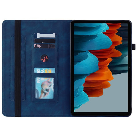 For Samsung Galaxy Tab S9 PU Leather Flip Stand Shell Zipper Pocket Card Slots Wallet Tablet Case