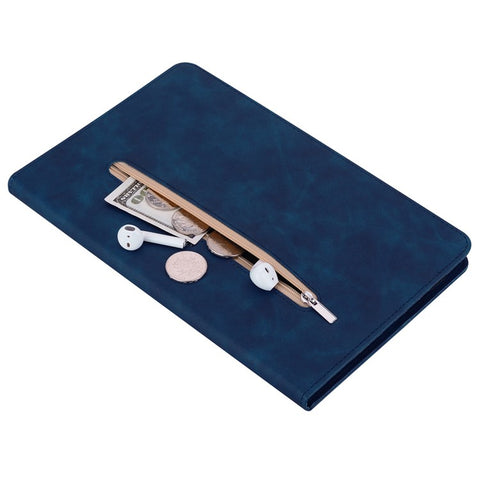 For Samsung Galaxy Tab S9 PU Leather Flip Stand Shell Zipper Pocket Card Slots Wallet Tablet Case