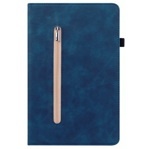 For Samsung Galaxy Tab S9 PU Leather Flip Stand Shell Zipper Pocket Card Slots Wallet Tablet Case