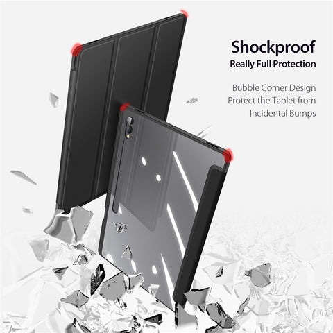 DUX DUCIS TOBY Series For Samsung Galaxy Tab S9 Ultra Tri-fold Stand Case PU Leather Smart Tablet Cover with Pencil Holder