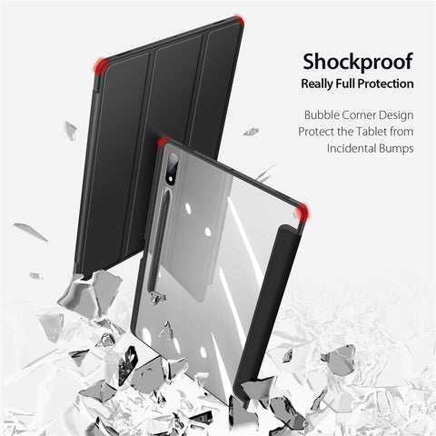 DUX DUCIS TOBY Series For Samsung Galaxy Tab S9+ PU Leather Tri-fold Stand Cover Auto Wake Sleep Tablet Case with Pencil Holder