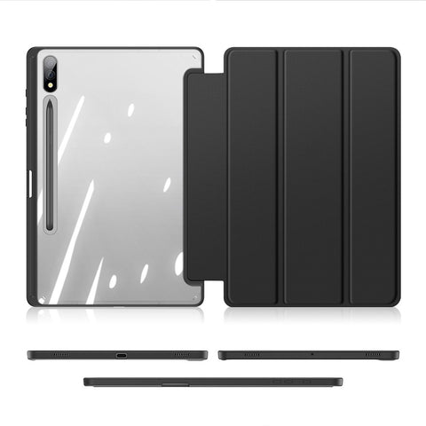 DUX DUCIS TOBY Series For Samsung Galaxy Tab S9+ PU Leather Tri-fold Stand Cover Auto Wake Sleep Tablet Case with Pencil Holder