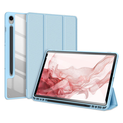 DUX DUCIS TOBY Series For Samsung Galaxy Tab S10 FE / S9 FE / S9 PU Leather Tablet Case Tri-Fold Stand Smart Cover with Pencil Holder