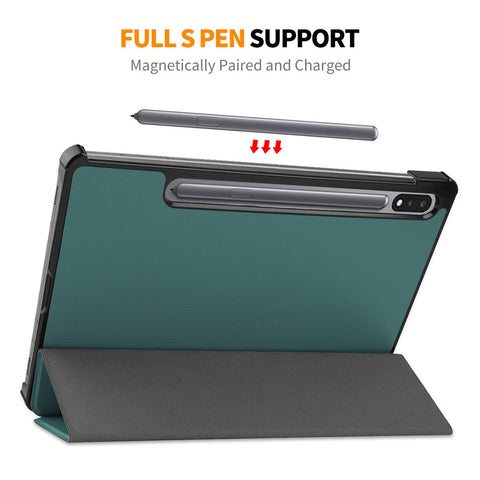 ENKAY HAT PRINCE Smart Tablet Case for Samsung Galaxy Tab S9 , PU Leather+PC Trifold Stand Protective Cover