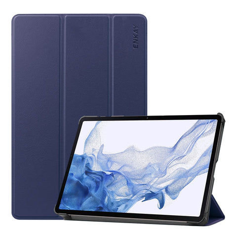 ENKAY HAT PRINCE Smart Tablet Case for Samsung Galaxy Tab S9 , PU Leather+PC Trifold Stand Protective Cover
