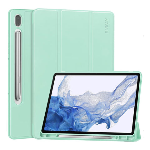 ENKAY HAT PRINCE For Samsung Galaxy Tab S9 Tri-fold Stand Tablet Case PU Leather + TPU Smart Cover with Pencil Holder