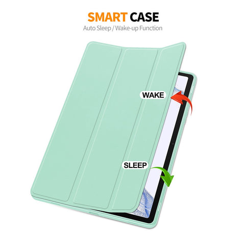 ENKAY HAT PRINCE For Samsung Galaxy Tab S9 Tri-fold Stand Tablet Case PU Leather + TPU Smart Cover with Pencil Holder