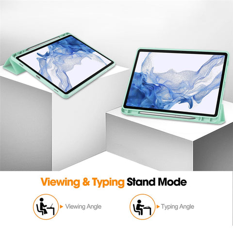 ENKAY HAT PRINCE For Samsung Galaxy Tab S9 Tri-fold Stand Tablet Case PU Leather + TPU Smart Cover with Pencil Holder