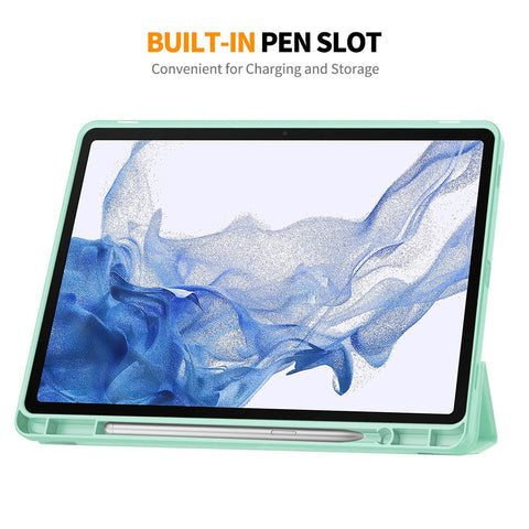 ENKAY HAT PRINCE For Samsung Galaxy Tab S9 Tri-fold Stand Tablet Case PU Leather + TPU Smart Cover with Pencil Holder