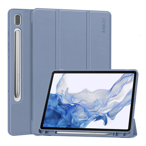 ENKAY HAT PRINCE For Samsung Galaxy Tab S9 Tri-fold Stand Tablet Case PU Leather + TPU Smart Cover with Pencil Holder