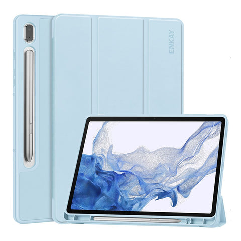 ENKAY HAT PRINCE For Samsung Galaxy Tab S9 Tri-fold Stand Tablet Case PU Leather + TPU Smart Cover with Pencil Holder