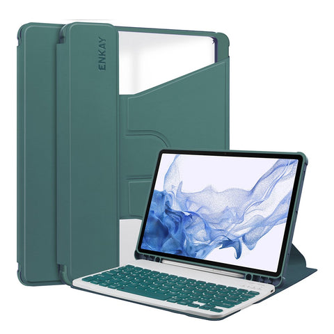ENKAY HAT PRINCE For Samsung Galaxy Tab S9 PU Leather + TPU Tablet Case Rotating Stand Smart Cover with Detachable Keyboard