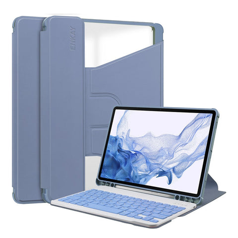 ENKAY HAT PRINCE For Samsung Galaxy Tab S9 PU Leather + TPU Tablet Case Rotating Stand Smart Cover with Detachable Keyboard
