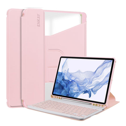 ENKAY HAT PRINCE For Samsung Galaxy Tab S9 PU Leather + TPU Tablet Case Rotating Stand Smart Cover with Detachable Keyboard