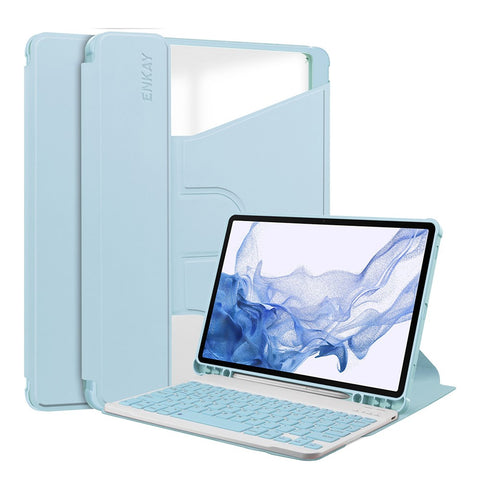 ENKAY HAT PRINCE For Samsung Galaxy Tab S9 PU Leather + TPU Tablet Case Rotating Stand Smart Cover with Detachable Keyboard