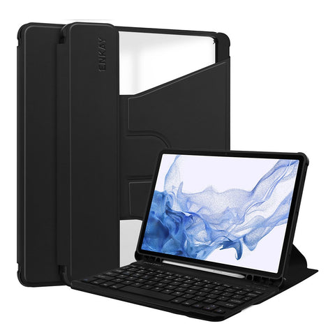 ENKAY HAT PRINCE For Samsung Galaxy Tab S9 PU Leather + TPU Tablet Case Rotating Stand Smart Cover with Detachable Keyboard