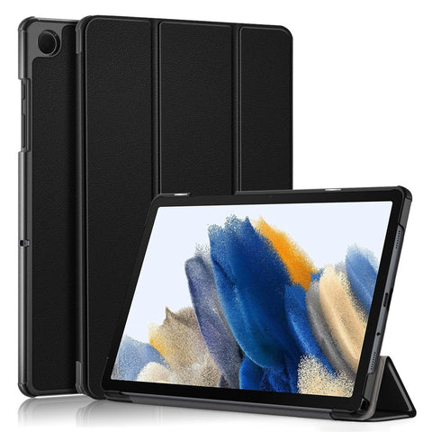 For Samsung Galaxy Tab A11+ / A9+ Solid Color Tablet Case PU Leather+PC Protective Cover with Tri-Fold Stand