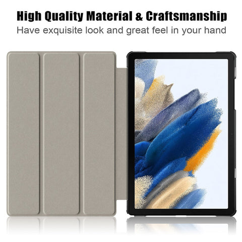 For Samsung Galaxy Tab A11+ / A9+ Solid Color Tablet Case PU Leather+PC Protective Cover with Tri-Fold Stand