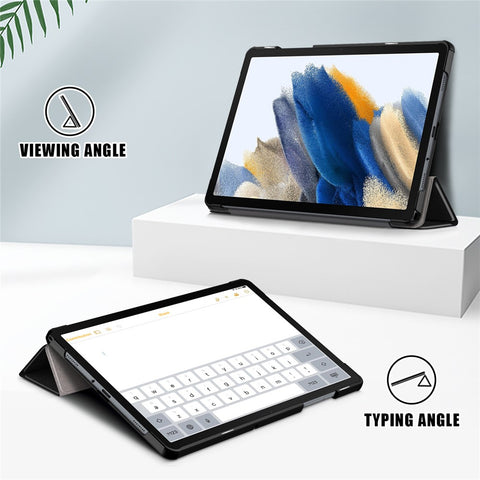 For Samsung Galaxy Tab A11+ / A9+ Solid Color Tablet Case PU Leather+PC Protective Cover with Tri-Fold Stand