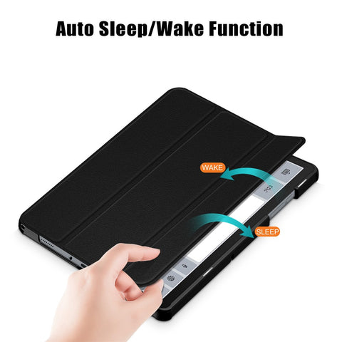 For Samsung Galaxy Tab A11+ / A9+ Solid Color Tablet Case PU Leather+PC Protective Cover with Tri-Fold Stand