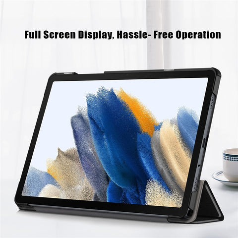 For Samsung Galaxy Tab A11+ / A9+ Solid Color Tablet Case PU Leather+PC Protective Cover with Tri-Fold Stand