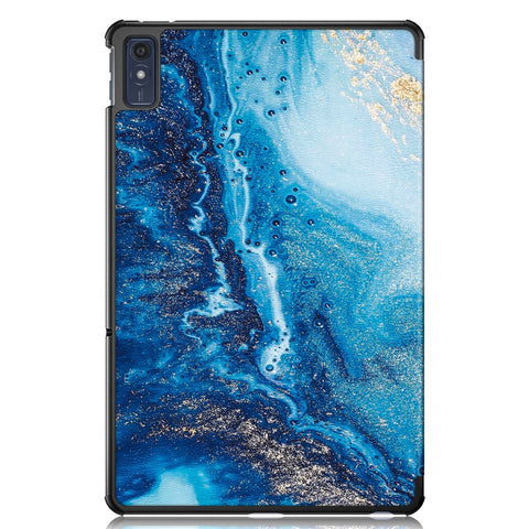 Trifold Stand Cover for Lenovo Tab M10 5G TB-360ZU , PU Leather Pattern Printing Tablet Case with Auto Sleep / Wake