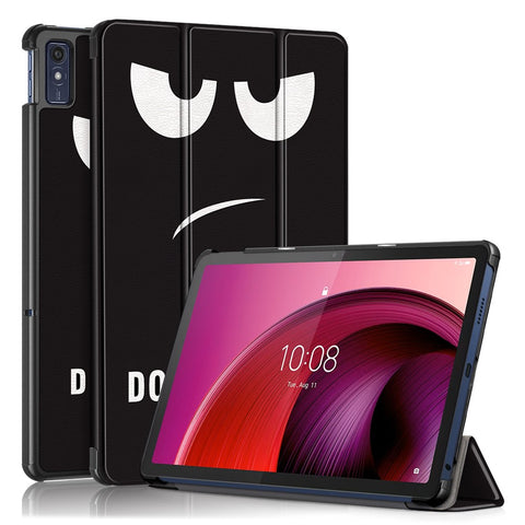 Trifold Stand Cover for Lenovo Tab M10 5G TB-360ZU , PU Leather Pattern Printing Tablet Case with Auto Sleep / Wake
