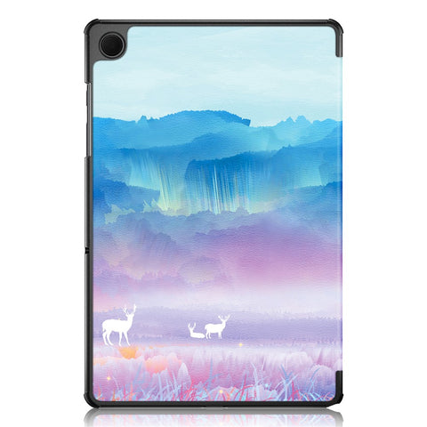 For Samsung Galaxy Tab A11+ / A9+ Leather Stand Cover Pattern Printing Tablet Case