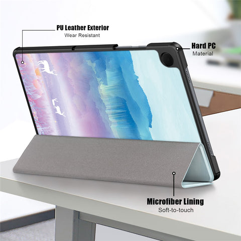For Samsung Galaxy Tab A11+ / A9+ Leather Stand Cover Pattern Printing Tablet Case