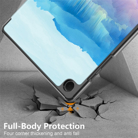 For Samsung Galaxy Tab A11+ / A9+ Leather Stand Cover Pattern Printing Tablet Case