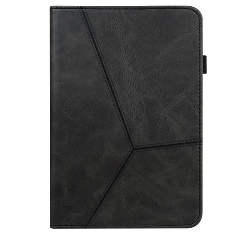 For Samsung Galaxy Tab S10 FE / S9 FE / S9 PU Stand Cover Line Imprinted Protective Tablet Cover with Card Slots