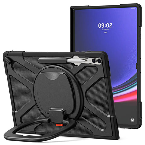 For Samsung Galaxy Tab S10 Ultra X920 / S8 Ultra X900 / X906 / S9 Ultra X910 Style-B Tablet Case Hand Grip Kickstand PC + TPU Tablet Cover