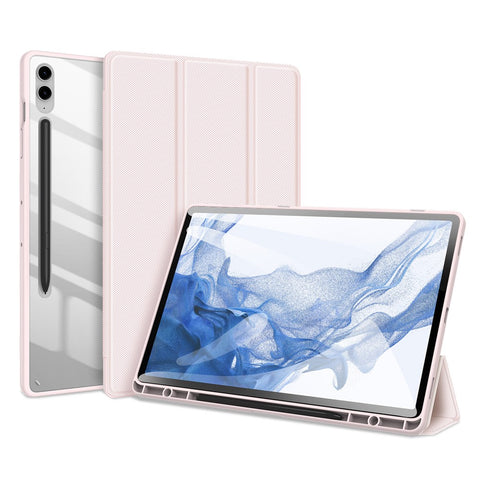 DUX DUCIS TOBY Series For Samsung Galaxy Tab S9 FE+ Tablet Leather Case Tri-fold Stand Cover with Pen Slot