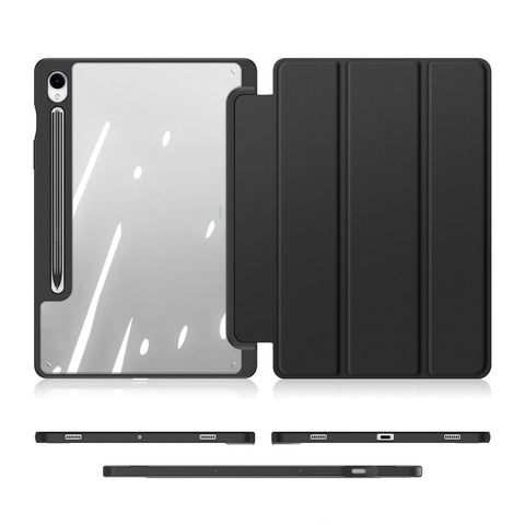 DUX DUCIS TOBY Series For Samsung Galaxy Tab S10 Lite / S10 FE / S9 FE / S9 Tablet Leather Case Tri-Fold Stand Pen Slot Cover