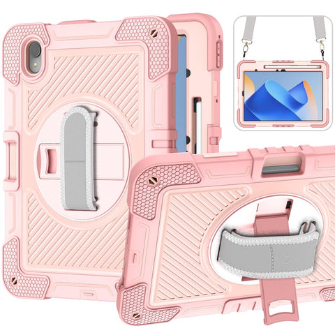 Silicone + PC Tablet Cover for Huawei MatePad 11 (2023) Shockproof Kickstand Cover with Wrist Band  /  Shoulder Strap