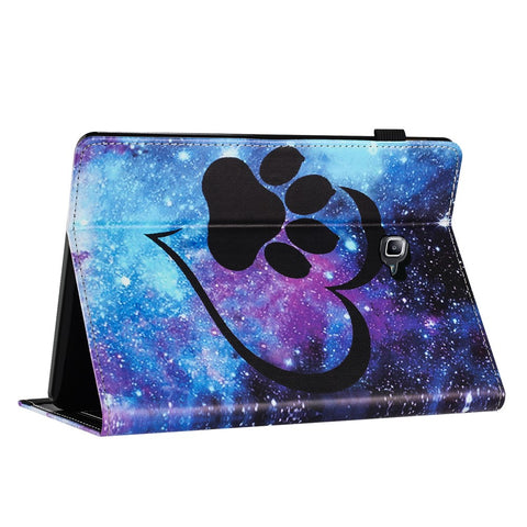 For Samsung Galaxy Tab A 10.1 (2016) T580 / T585 PU Leather Tablet Case Stand Shockproof Pattern Printing Cover